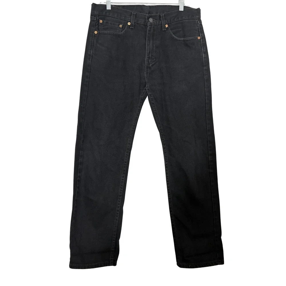 Levi's 505 Regular Fit Men's Jeans W31 L30 Black 100% Cotton Straight Leg